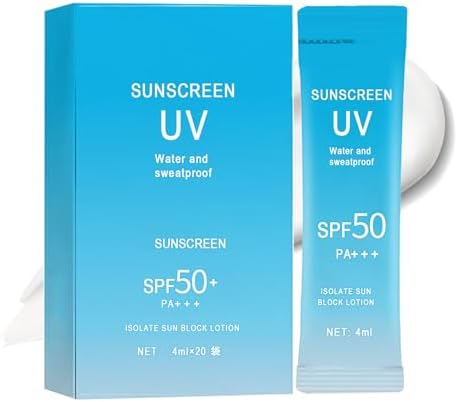 20PCS Mini Sunscreen with Hyaluronic Acid, SPF50+ PA+++ Travel Size Sunscreen Bulk (4ml Each), Lightweight & Non-Greasy & Hydrating, Waterproof Face & Body Sunscreen for Outdoor, Vacation, Daily Use