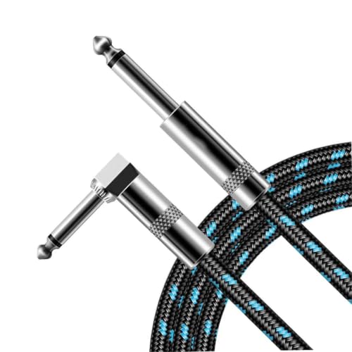 Cable de guitarra trenzado de 6m y jack de 6,35mm recto a acodado 3
