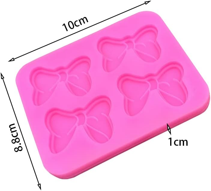 Miniatura 2 de Lazos de ratón de 4 agujeros, lazos de mariposa de dibujos animados, moldes de silicona para hacer dulces de fondant, dulces duros, molde de