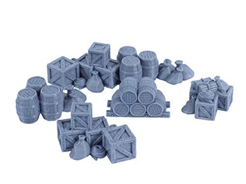 Port Ships Cargo Piles DND Terrain 28mm for Dungeons and Dragons, D&D, Pathfinder, Warhammer 40k, RPG, Miniatures, Age of Sigmar, Tabletop, D and D, Dungeons and Dragons Gifts