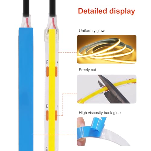 Tira Led USB COB 5V Natural Blanco 0.5 m 320 LEDs miniatura 2