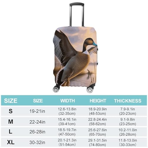 Hunting Flying Wild Ducks Luggage Cover, Washable Elastic Suitcase Cover Protector Fit 18-32 Inch Luggage2