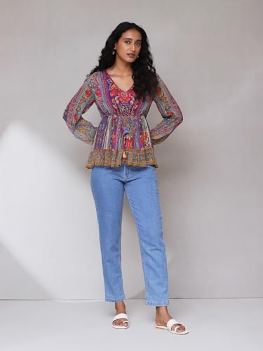 Image of Aarke Ritu Kumar Purple Floral Kurti