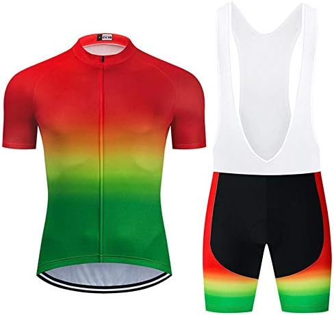 Men's Cycling Jersey Set Short Sleeve Breathable Cycling Clothing Road Bike Shirts Shorts with 20D Padded Quick-Dry