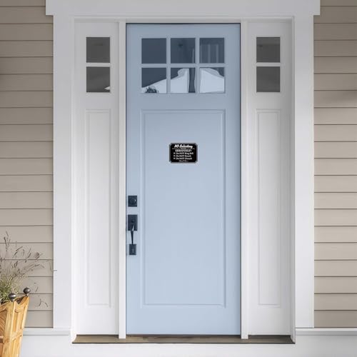 Image of No Soliciting Sign for Front Door,Self-Adhesive Elegant Do Not Knock or Ring Doorbell No Soliciting Sticker for Home, No Solicitors Sign for Doorbell, House Door, Home, Office 6.3''x4.3''