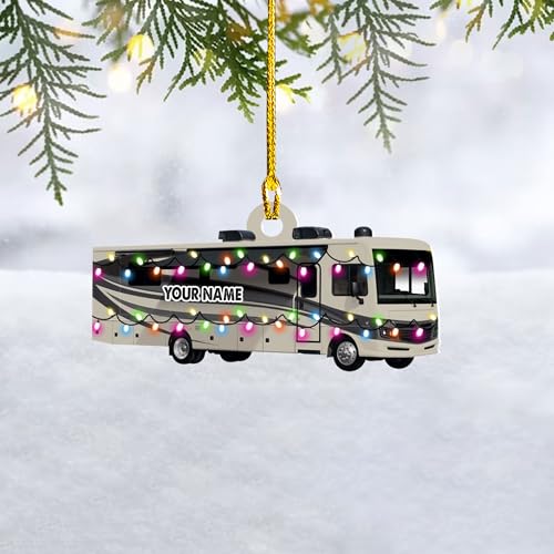 Artparel Personalized Camping Ornaments - Christmas Tree Decor, Camper Gingerbread