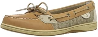 Sperry Womens Angelfish Boat Shoe, Linen/Oat, 7.5