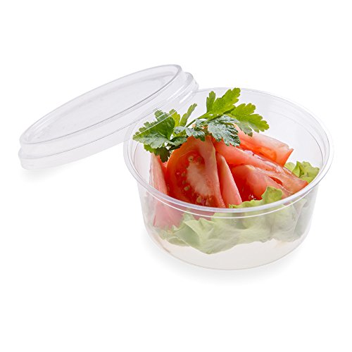 Restaurantware-Basic Nature 12 Ounce Deli Containers, 500 Meal Prep Containers - Lids Sold Separately, PLA Plastic, Disposable Food Container, For Holding Snacks, Salads, And Desserts