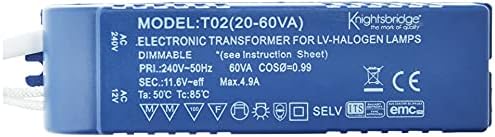 Knightsbridge 12V 20-60W Transformer, 60 W, Halogen Dimmable