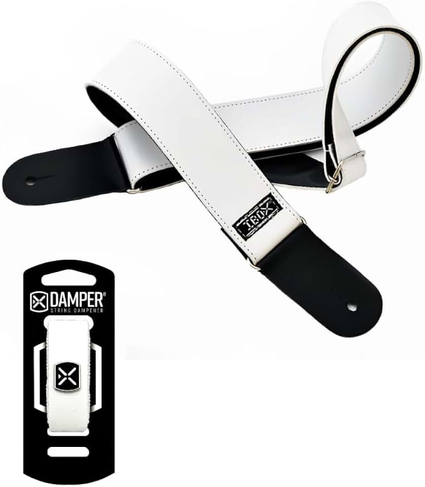 Kit Correia Para Violão, Guitarra, Baixo + Abafador de Cordas Damper Ibox (Branco)