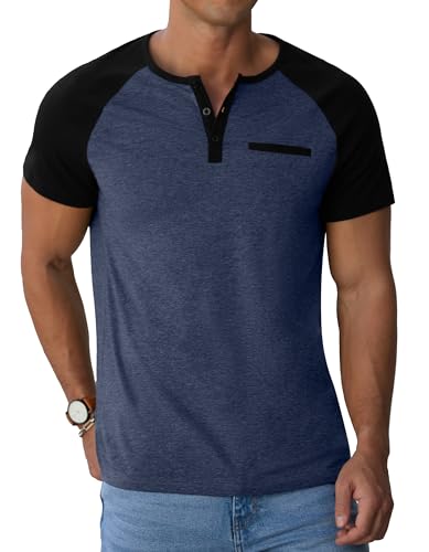 Image of Sailwind Men's Cotton Henley Short Sleeve Casual T-Shirts with Pocket