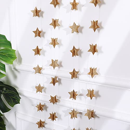 4 Pack Star Garland Recycled Books Vintage Pages Garland Newspaper Bunting Party Holiday Christmas Strand String Banner Wedding Decorate(Vintage) #TOP5