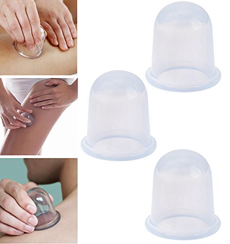 Set of 3 Beauty Skin Care Silicone Cupping Tools Therapy, Fast Cellulite Removal, Firming and Shaping of Thighs, Stomach, Waist, Fat and Weight Reduction, Pain and Stress Relief