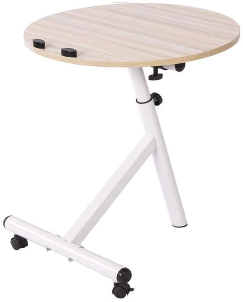 FDY_store Coffee Meeting Round Dining Table Modern Leisure Tea Table Office Conference Pedestal Desk Home Workstations 48 x 40cm (White maple)