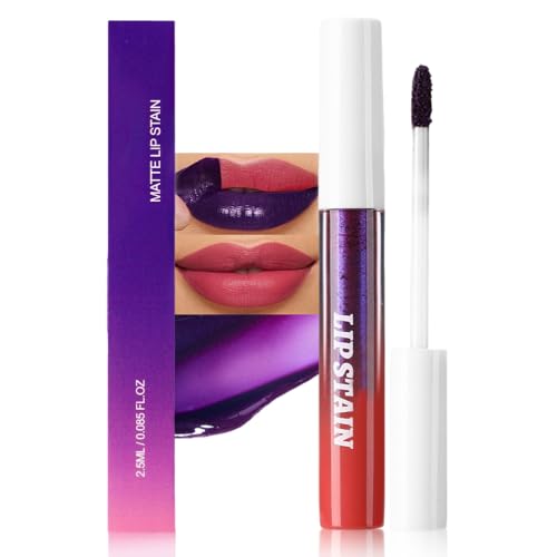 Image of evpct Red Peel Off Lip Stain Tints, Red Liquid Lipstick Lip Stain Long Lasting Waterproof for Women, Non-stick Cup Lipstick Peel Off Highly Pigmented Not Faded Smudge-proof Easy to Apply, 03#