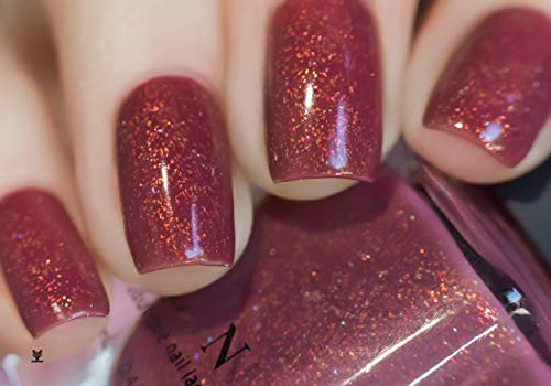 Image of ILNP Cross My Heart - Crisp Rustic Red Holographic Jelly Nail Polish
