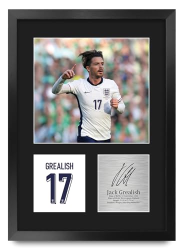Jack Grealish cuadro enmarcado A3 acabado de galería