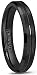 CROWNAL 4mm 6mm 8mm 10mm Black Tungsten Wedding Band Ring Men Women Beveled Edges Polished Grooved Center Comfort Fit Size 4 to 17