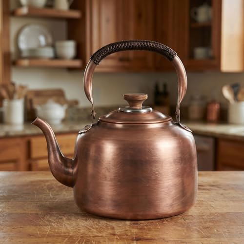 Vintage Stovetop Whistling Copper Tea Pot 3.2QT