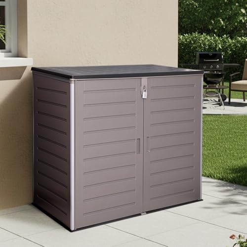 Olsen & Smith 1170L Extra Large XL Outdoor Garden Storage Box with Padlock - Huge Capacity Plastic Shed Wheelie Bin Box Cabinet Cupboard - Ideal for 2x230L Wheelie Bins, Garden Tools, Toys