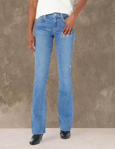 PAIGE Women's Manhattan Boot 32" with Raw Hem High Rise Slim Bootcut in Bistro Disstressed3