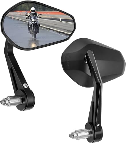 KEMIMOTO Specchietti Moto Universali, E9 Specchietto Retrovisore Manubrio, 7/8 22mm Specchietti Moto Omologati per Motociclo Scooter Cruiser