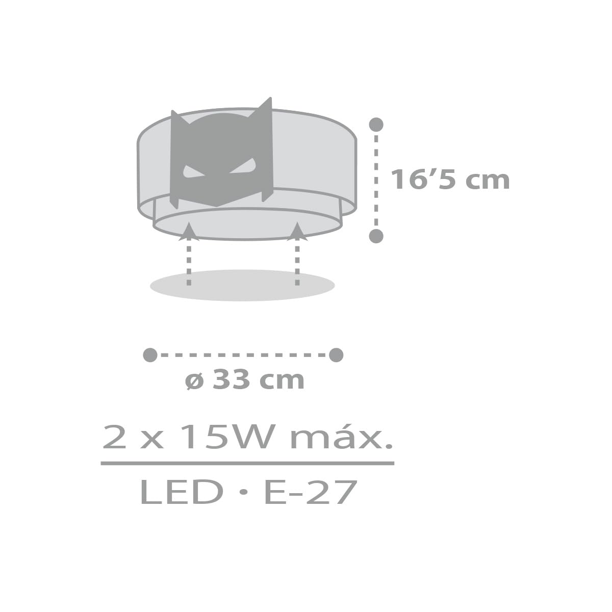 Dalber Lampa sufitowa dla dzieci Dark Hero Superhero