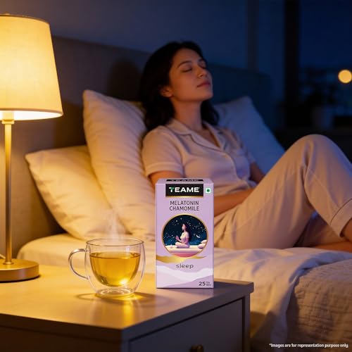 Image of TE-A-ME Melatonin Chamomile 25 Tea Bags | Chamomile Tea | Harbal Tea | Pack of 3 | Total 75 Tea Bags