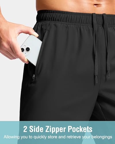Image of G Gradual Men's Athletic Running Shorts with Zipper Pockets Quick Dry 7 inch / 5 inch / 9 inch Workout Gym Shorts for Basketball Hiking