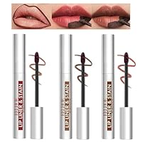 Pakivs 3Pcs Peel Off Lip Liner Fleck,Langlebiger Tattoo Lipliner,Wasserdichter Peel Off Matte Finish Lippenfleck,Lip Liner Tattoo Hochpigmentierter Lipgloss für Frauen
