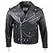 Produktbild LEDER24H Herren Lederjacke Motorradjacke Biker Jacke Winter Sommer 2010, 3XL, Schwarz