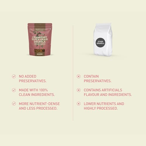 Image of Nourish Organics Cranberry Super Grain Granola, 270g | Quinoa | Oats & Millets | Nuts & Seeds (Pack of 2)