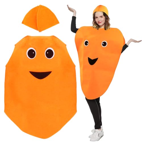 JynxtoyZeal Fato divertido de Cosplay, disfarce de legumes de cenoura para adultos, disfarce de legumes divertido de carnaval para a Páscoa, festas temáticas, jogos de roleplay