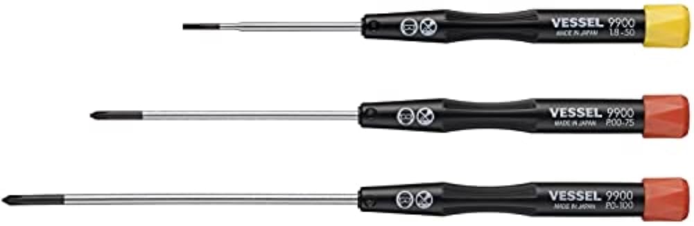 VESSEL Micro screwdriver set 3-piece set for precision screws NO.9902 JIS Japan