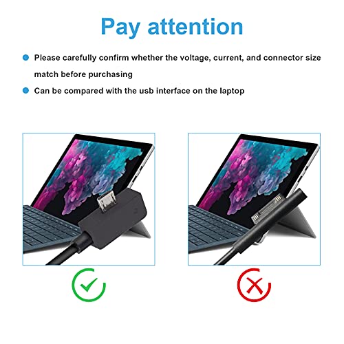 Surface 3 Charger 13W 5.2V 2.5A Ac Power Adapter Charger Cord Replacement For Microsoft Surface 3, Model 1623 1624 1645 Tablet With Usb Charging Port 4.9Ft Cable-1.5M(Not Compatible Surface Pro 3) #TOP3