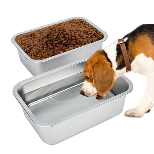 Bwogue 1.25ガロン 特大犬用ウォーターボウル 大型犬用 大型犬用大型ステンレススチール犬用ボウル 大容量犬用水とフードボウル 大型、XL犬用（Amazon）