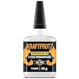 50 g 3D DRUCK Sekundenkleber extra stark - Inkl. Anti-Austrocknung-Spitze - KRAFTPROTZ - Dünnflüssiger Superkleber - Wasserfest - PLA-Kleber, ABS-Kleber, PETG-Kleber & TPU-Kleber