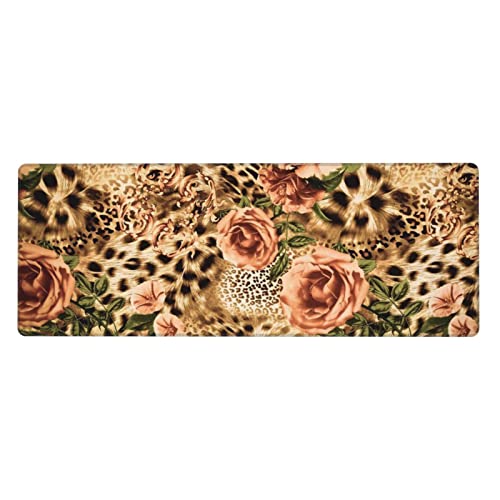 Tapis de souris léopard 80x30 cm antidérapant pour bureau
