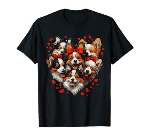 Cute Pembroke Welsh Corgi Dog Valentines Day Love Heart T-Shirt