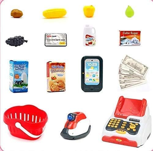 WELL ENTERPRISE Kids 48pcs Home Supermarket Set Pretend Play Home Supermarket Kitchen Set Toy for Girls Boys (Multi)