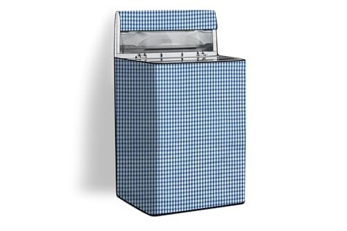 Image of Stylista Top Load Fully Automatic Washing Machine Cover Suitable for Lloyd 6.5 kg, 7 kg & 7.2 kg Pin Check Pattern Blue