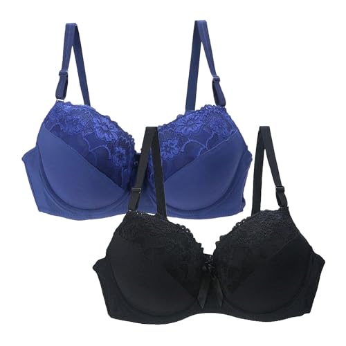 Lote de 2 sujetadores de encaje para mujer, 2025, ropa interior invisible, elegante, sin costura, para mujer, yoga, ropa interior, ropa interior, talla grande, barato, sujetador, rosa, 90E