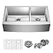 Kraus KHF203-36 36 inch Farmhouse Apron 60/40 Double Bowl 16 gauge Stainless Steel Kitchen Sink