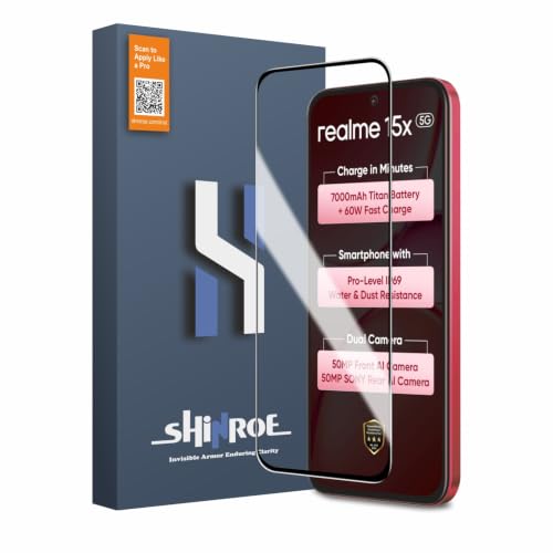 Image of Tempered Glass for Realme 15X | C85 | Narzo 90X - Military Grade 9H Screen Guard, Anti-Scratch, Shatterproof, Edge to Edge Full Coverage - Black Border