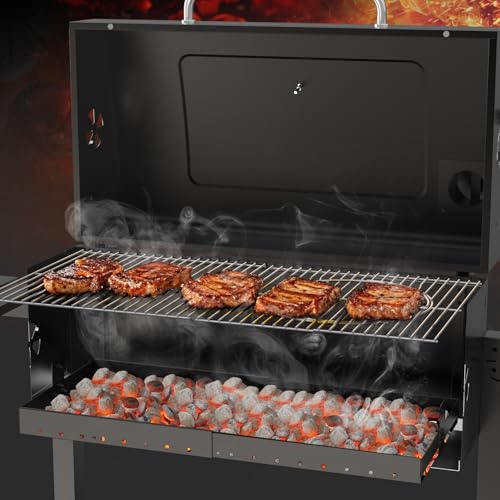 Onlyfire 38,5-73cm Verstellbare Holzkohleschale für Tepro Toronto, Taino Hero XL und Activa Angular Holzkohlegrill, Hochtemperaturbeständig Aschekasten, Aschepfanne, Holzkohlekorb Grill Ersatzteile