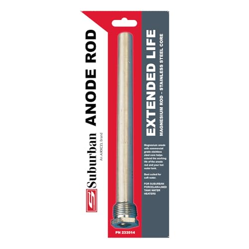 SUBURBAN MFG Magnesium Anode Rod for Water Heaters, Extends the Life of Your Hot Water Tank, Easy Install (233514)