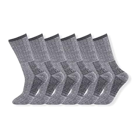 Merino Wool Socks for Men, Premium Quality, Breathable, Merino Blend, Thermal, Warm, Hiking Work and Ideal for autumn and winter, Grey, 3 Pairs Cover