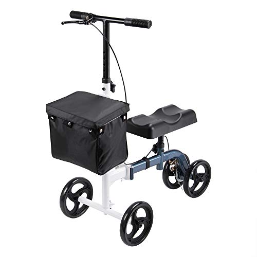 AW Heavy Duty Medical Steerable Knee Scooter Leg Walker Compact Crutches Alternative with Dual Braking System for Foot Injuries