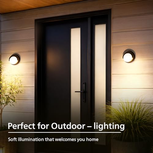 Image of Philips ARIS RD Single 7W LED Wall Light | IP65 Waterproof Outdoor Wall Fixture | Modern Architectural Wall Lamp for Home & Exterior | Warm White Light | Pack of 1