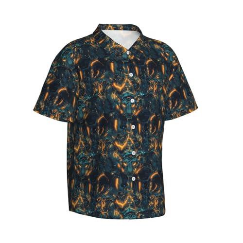 Chemises hawaïennes amusantes homme imprimé tigre cyber beachwear décontracté